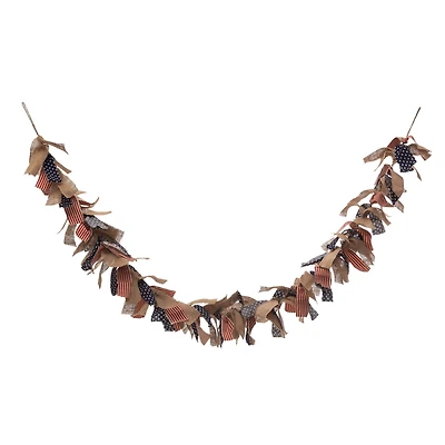 Glitzhome® 6ft. Patriotic Fabric Garland