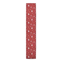 72" Winter Tree Pattern Red Poly Twill Table Runner