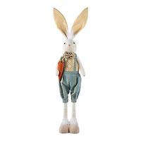 Glitzhome® 23"-32.75" Easter Fabric Boy Bunny with Telescoping Legs Figurine