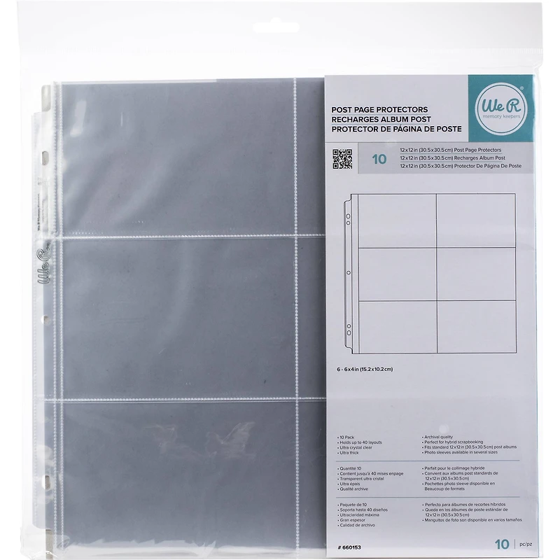 We R Memory Keepers® 12" x 12" Post Photo Sleeves with 4" x 6" Pockets, 10ct.