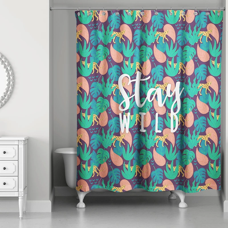 Cheetah Tropical Shower Curtain