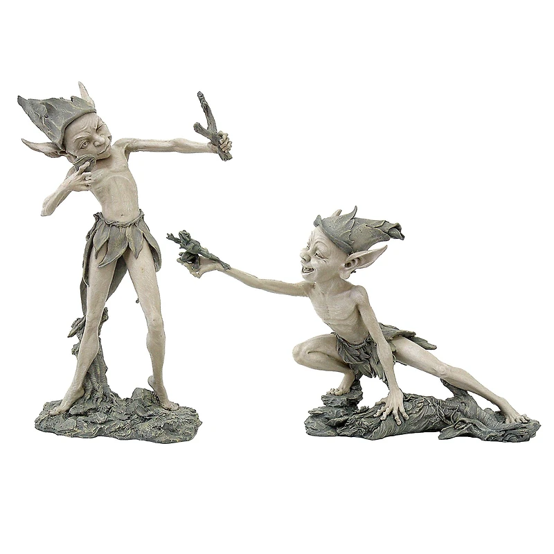 Design Toscano Sling & Stretch Garden Pixie Sculptures Set