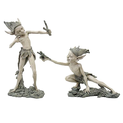 Design Toscano Sling & Stretch Garden Pixie Sculptures Set
