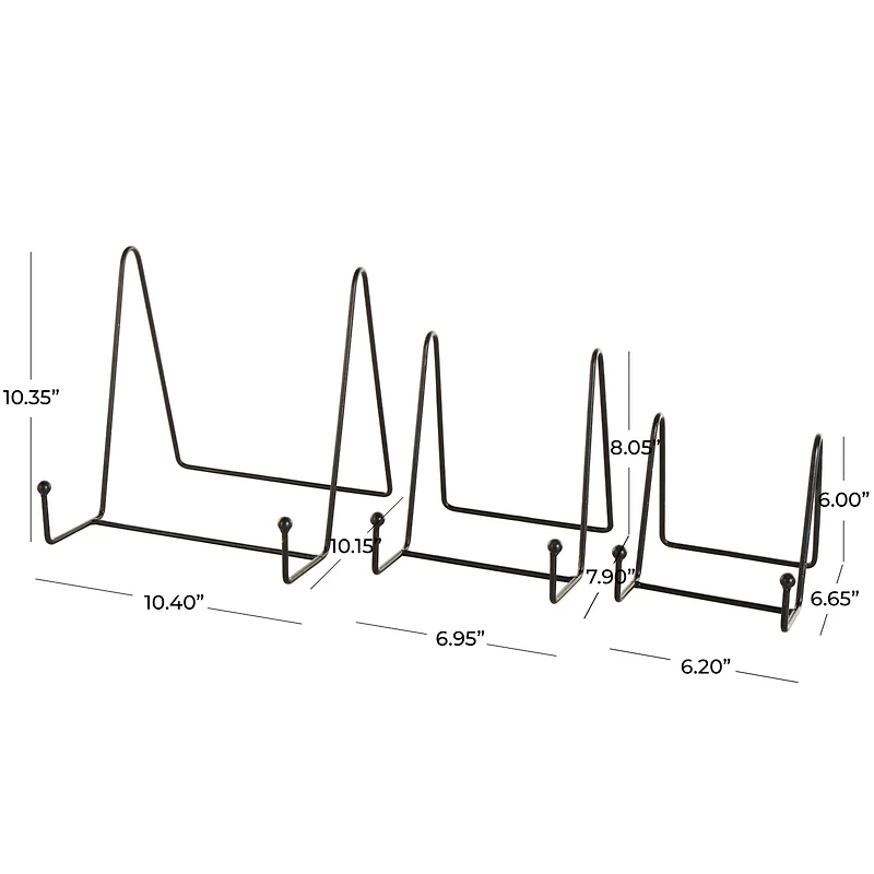 Black Metal Wide Triangle Display Easel Set