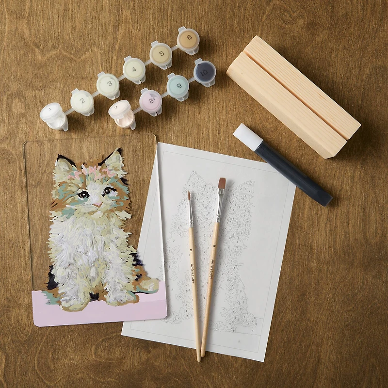 5" x 7" Kitten Paint-by-Number Acrylic Surface Kit by Artist's Loft®