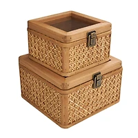 Brown Wooden Box Set