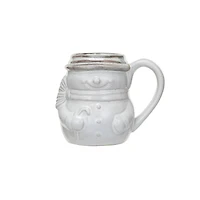 Hello Honey® 16oz. Antique White Stoneware Snowman Mug