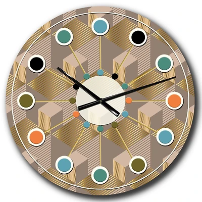 Designart 'Retro Square Design V Mid-Century Modern Wall Clock