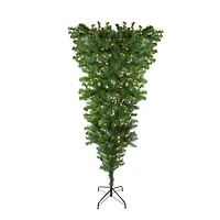 6.5ft. Pre-Lit Upside Down Spruce Artificial Christmas Tree, Warm White LED Lights