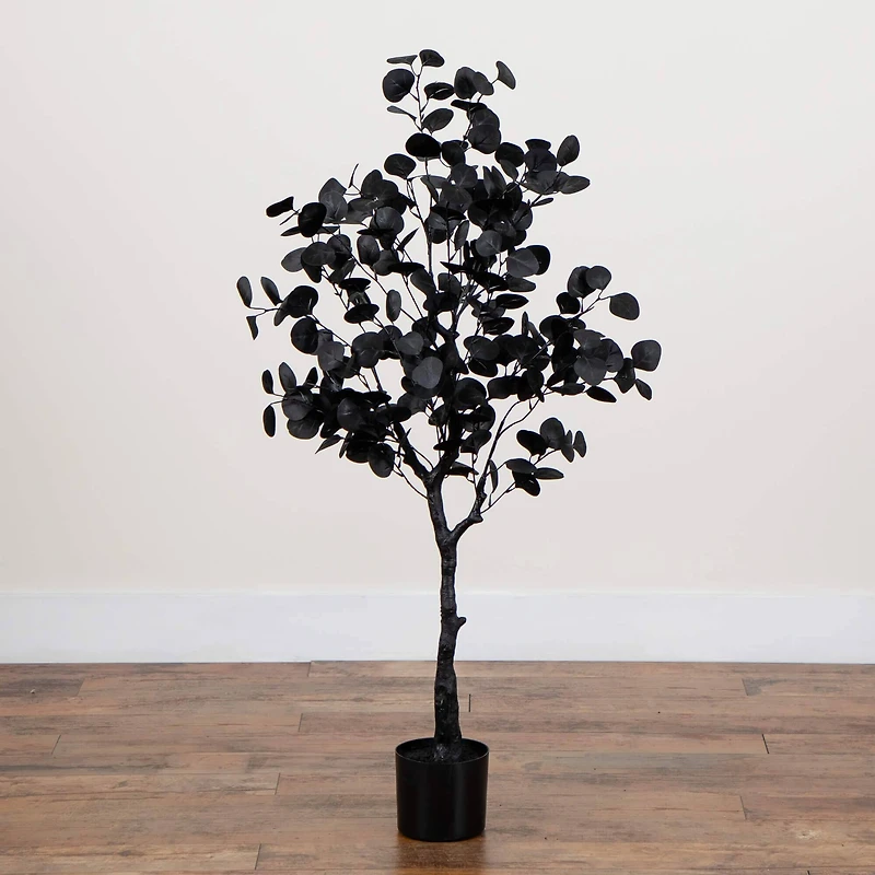 4ft. Artificial Halloween Black Eucalyptus Tree