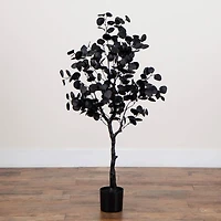 4ft. Artificial Halloween Black Eucalyptus Tree
