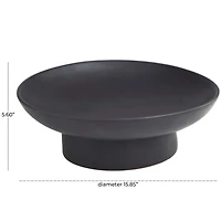 16" Matte Black Decorative Ceramic Tabletop Bowl