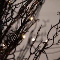5ft. Pre-Lit LED Halloween Black Twig Artificial Fall Tree in Burlap Planter