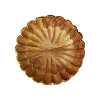 Hello Honey® 8" Natural Boho Carved Wood Bowl with Scalloped Edge