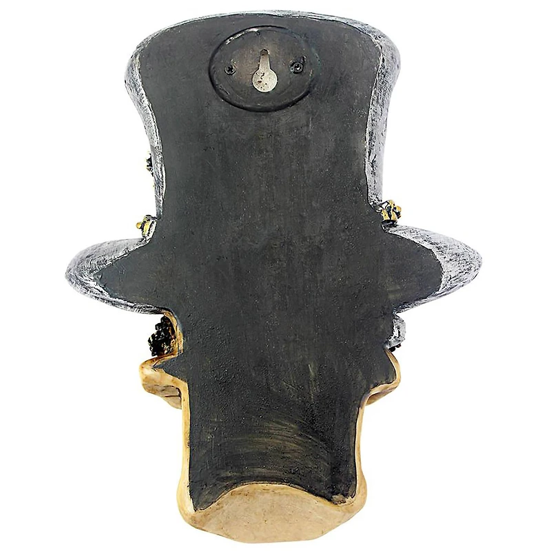 Design Toscano 8.5" Steampunk Mad Hatter Skull Sculptural Wall Clock