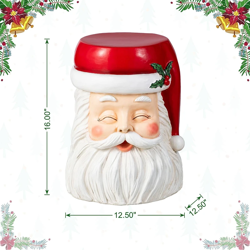 Glitzhome® 16"H Christmas MGO Santa Stool or Accent Table