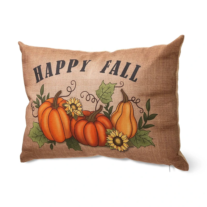 Glitzhome® Faux Burlap Fall Pumpkin Pillow