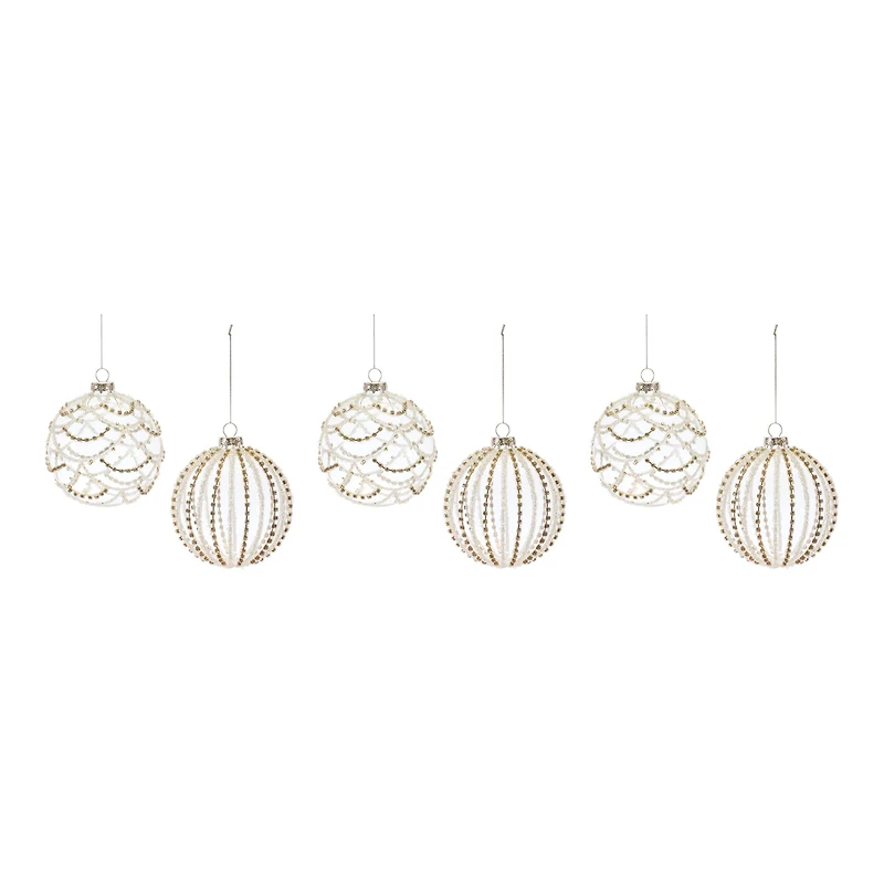 6ct. 4" Jeweled Glass Ball Ornaments