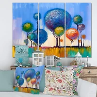 Designart - Colourful Trees Impressionist Landscape I