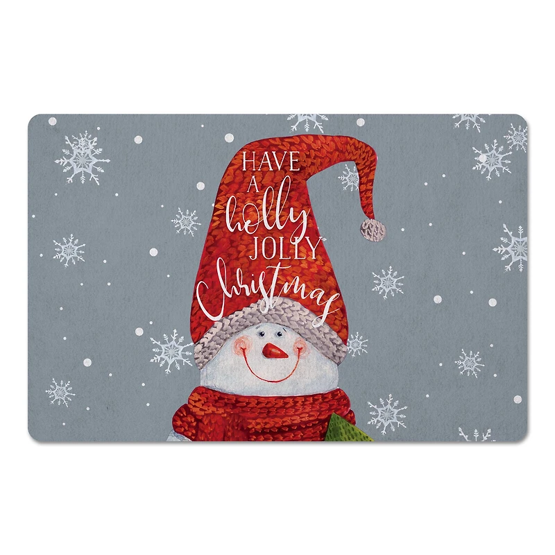 Holly Jolly Snowman Floor Mat