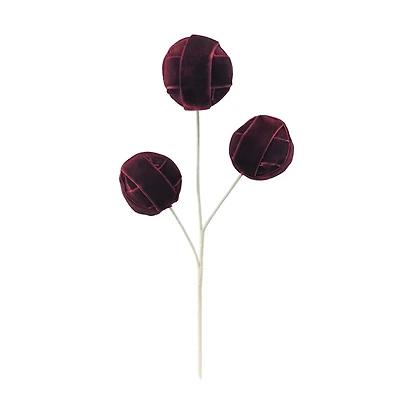 11" Burgundy Velvet Twine Ball Trio Pick by Ashland®