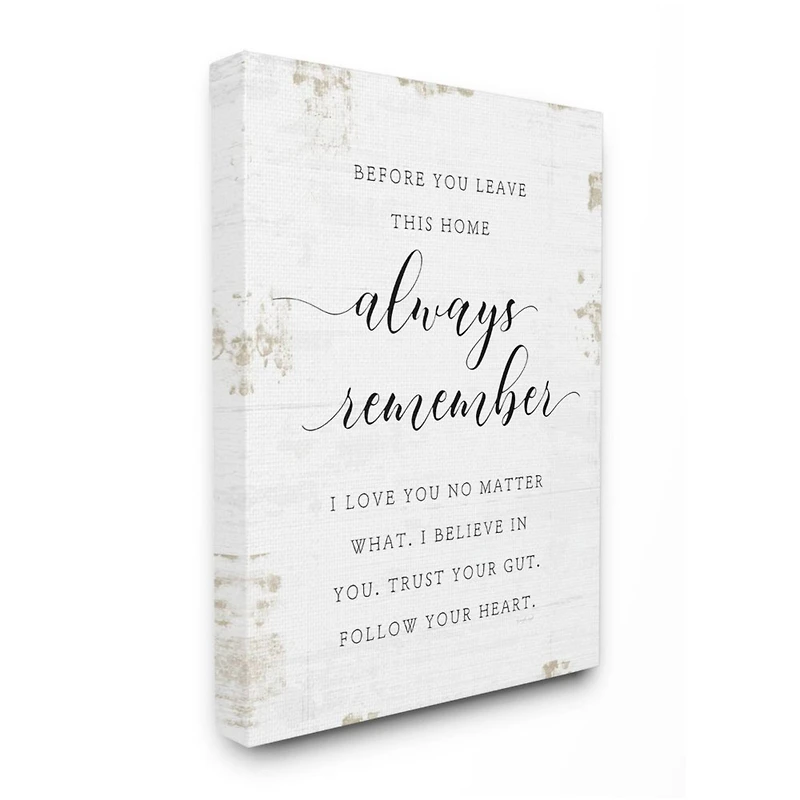 Stupell Industries Always Follow Your Heart Phrase Country Home Charm Canvas Wall Art