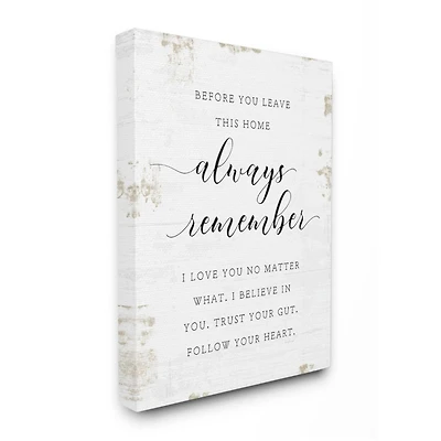 Stupell Industries Always Follow Your Heart Phrase Country Home Charm Canvas Wall Art