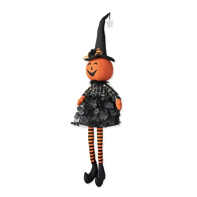 Glitzhome® 30" Halloween Fabric Dressed Pumpkin Sitter