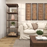 15" Pink Whitewashed Ribbed Terra Cotta Vase