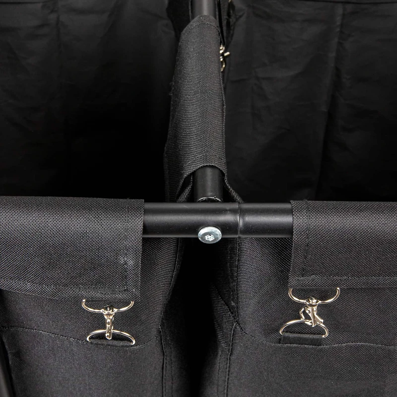 Household Essentials 34" Long Black 3-Bag Rolling Laundry Sorter
