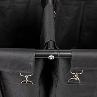 Household Essentials 34" Long Black 3-Bag Rolling Laundry Sorter