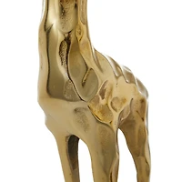 27" Gold Aluminum Giraffe Sculpture Set
