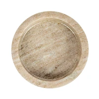 Hello Honey® 5" Beige Round Marble Dish & Bottle Holder