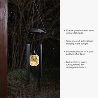 Glitzhome® 32" Solar Powered LED Wind Chime Light