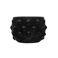 Hello Honey® 6.5" Black Terracotta Planter with Raised Dot Design