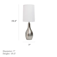 Simple Designs 19.5" Tear Drop Table Lamp with Fabric Drum Shade
