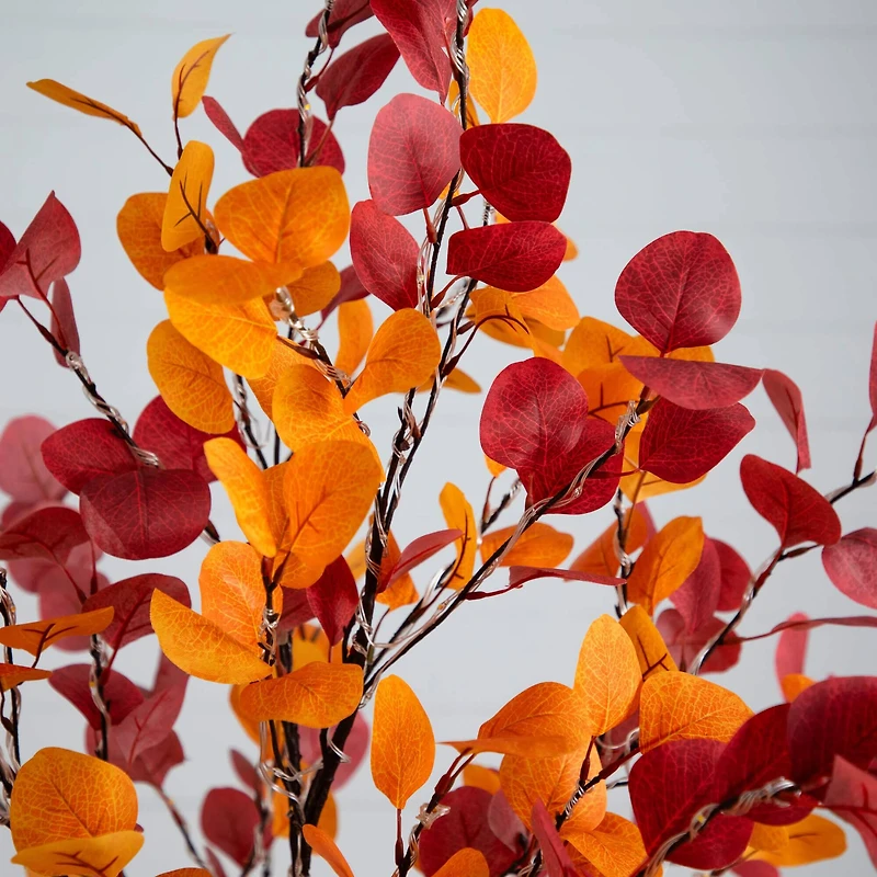 6ft. Pre-Lit Bright Autumn Eucalyptus Artificial Fall Tree with 420 Warm White LED Lights