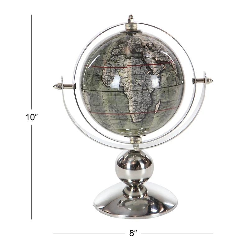 10" Silver Stainless Steel Traditional Globe