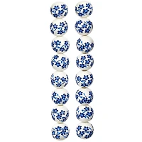 White & Sapphire Ceramic Round Beads, 12mm by Bead Landing™