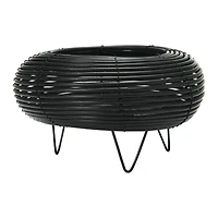 6" Black Plastic Planter with Metal Feet