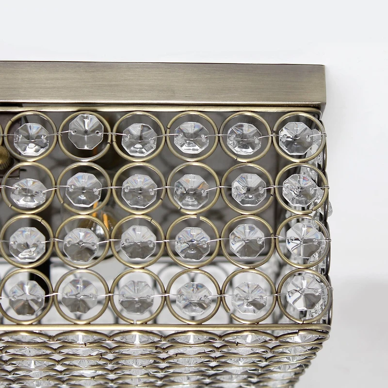 Lalia Home Classix 12" Antique Brass 2-Light Square Flush Mount