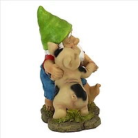 Design Toscano 8.5" Happy as a Pig in Slop Garden Gnome Statue
