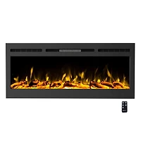 Hastings Home 50" Black Electric Fireplace