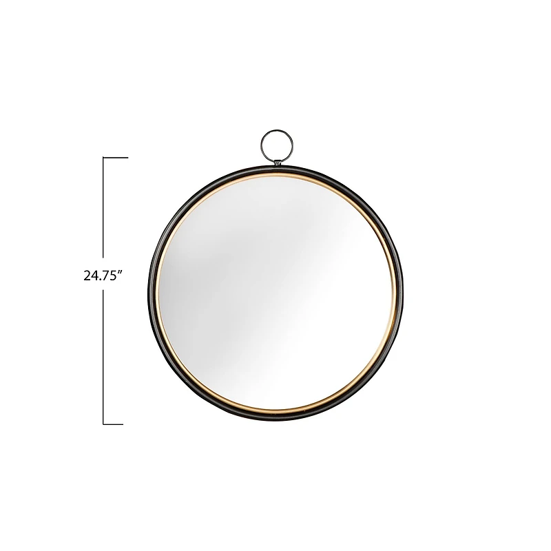 Hello Honey® Black & Gold Framed Round Accent Mirror