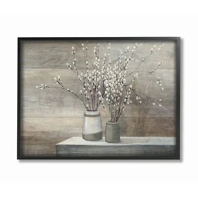Stupell Industries Pussy Willow Still Life Wall Art in Frame