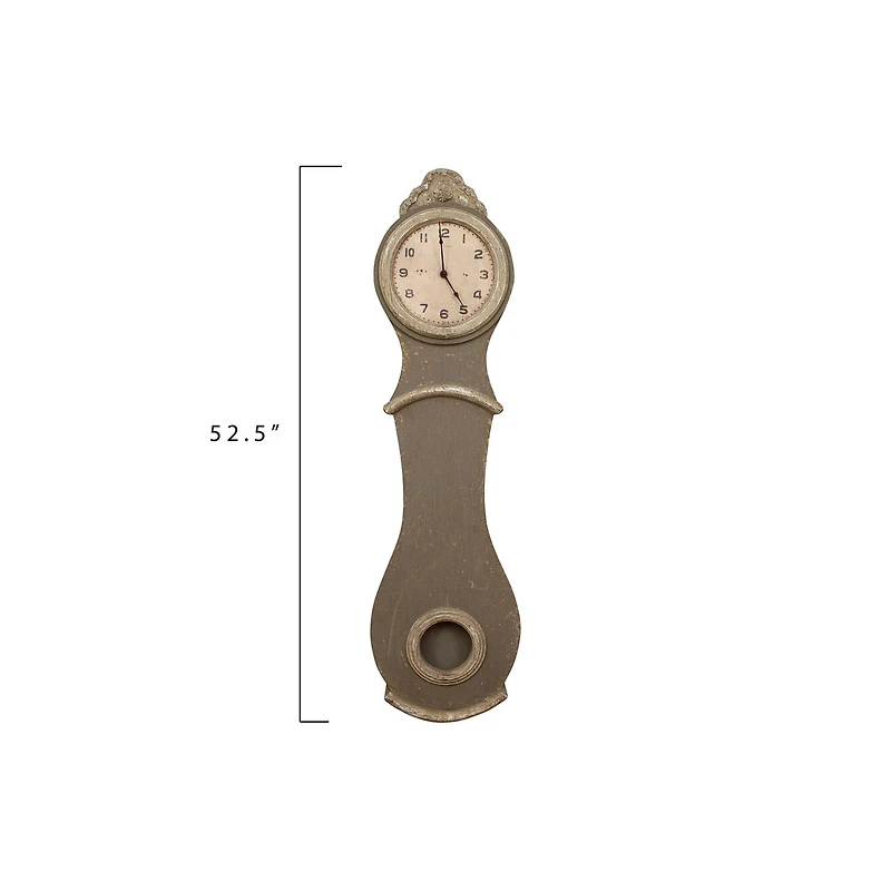 Hello Honey® Distressed Wood Grandfather Style Wall Clock