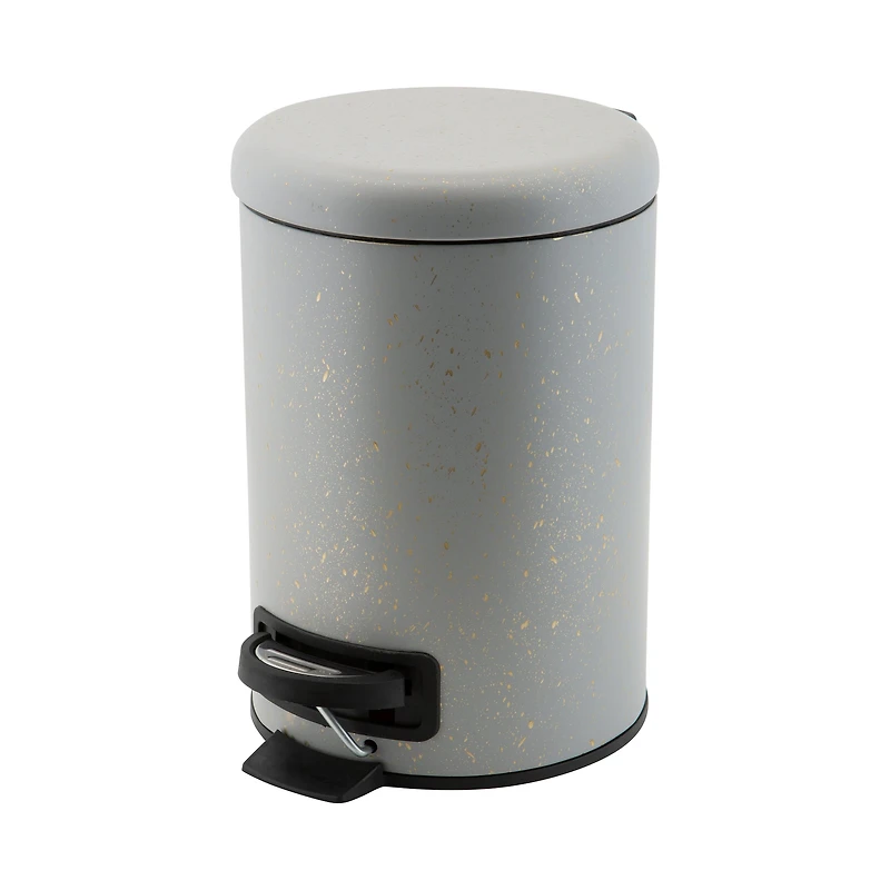 Elle Décor Gray Speckled Design 3 Liter Step Bin with Lid Trash Can