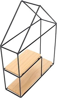 NEX™ Black 2-Tier Metal Wall Mounted Floating Shelf