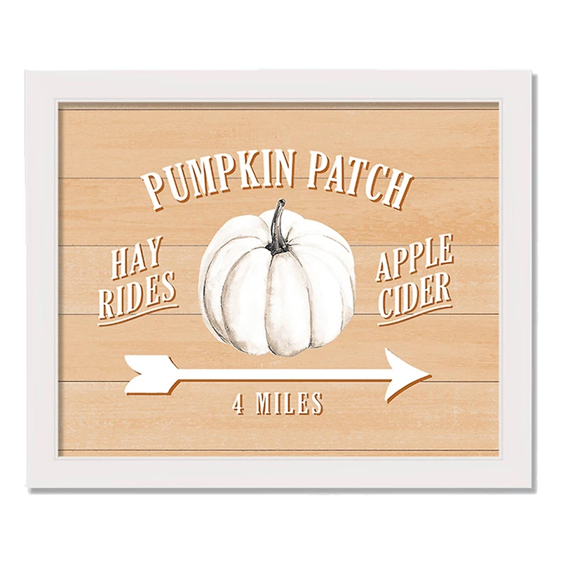 Pumpkin Patch White Framed Print Wall Art