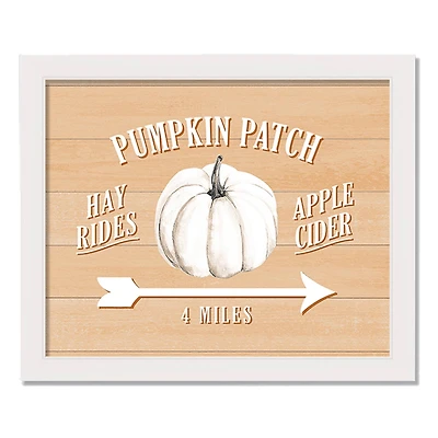 Pumpkin Patch White Framed Print Wall Art